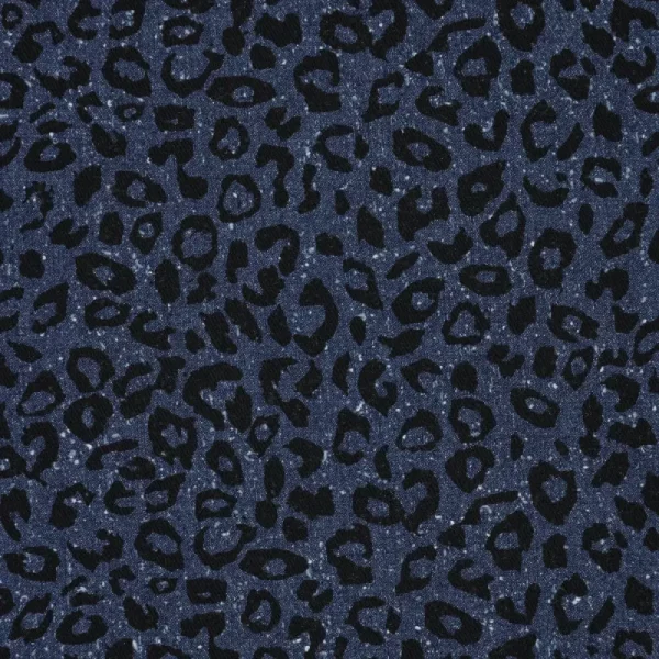 Tela Denim Punched Animal Azul