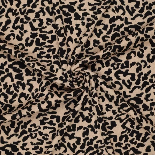 Tela Jacquard reversible animal print Marrón - Imagen 3