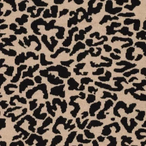 Tela Jacquard reversible animal print Marrón