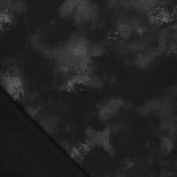 Tela Velvet Satin Foil Flora Negro - Imagen 4