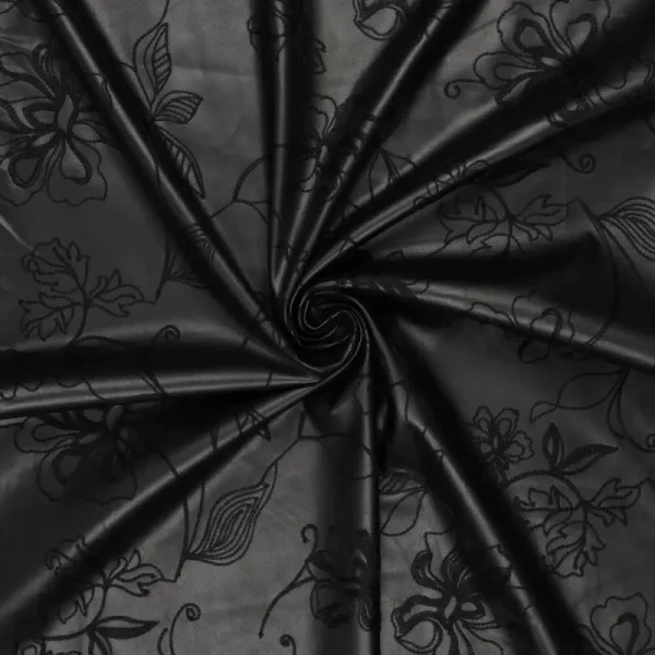 Tela Cuero Vegano Washed Leather negro - Imagen 4