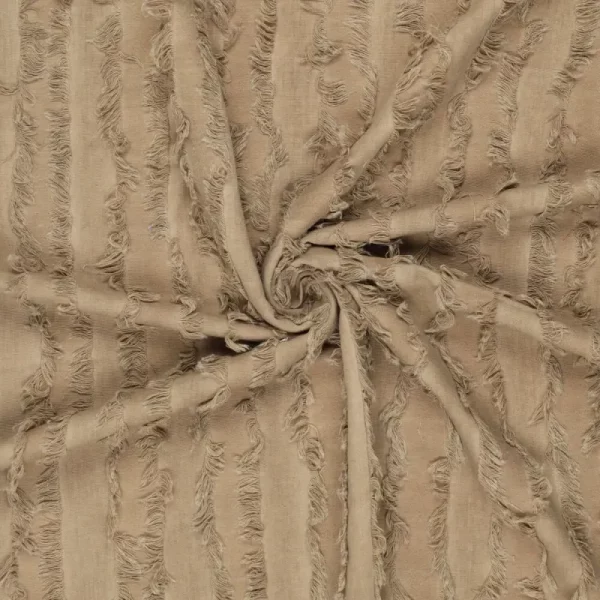 Tela Jacquard Rayas con Flecos Gris - Imagen 3