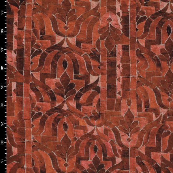 Tela de Punto Oriental Mosaico Rojo - Imagen 5