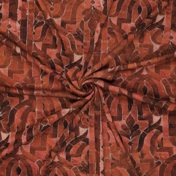 Tela de Punto Oriental Mosaico Rojo - Imagen 3