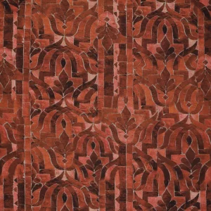 Tela de Punto Oriental Mosaico Rojo