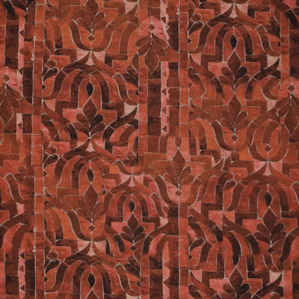 Tela de Punto Oriental Mosaico Rojo
